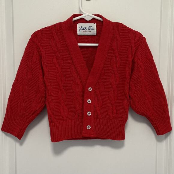 Vintage Jack Tar Boys Grandpa Vneck Cardigan Sweater ✔️ Measurements - Picture 1 of 8